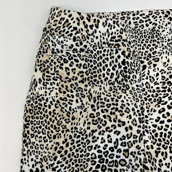 Chicos Womens Cropped Pants Multicolor Leopard Pockets Pull On Stretch 4R - Picture 5 of 10